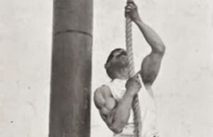 Olympischer Seilkletterer Vintage Foto